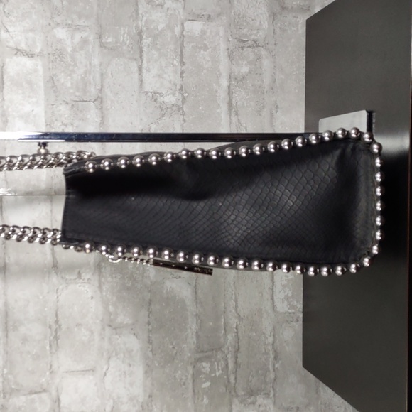 Aldo Snake Embossed Faux Leather Tote/Shoulder Bag w/Silver Ball Edging - Picture 3 of 11